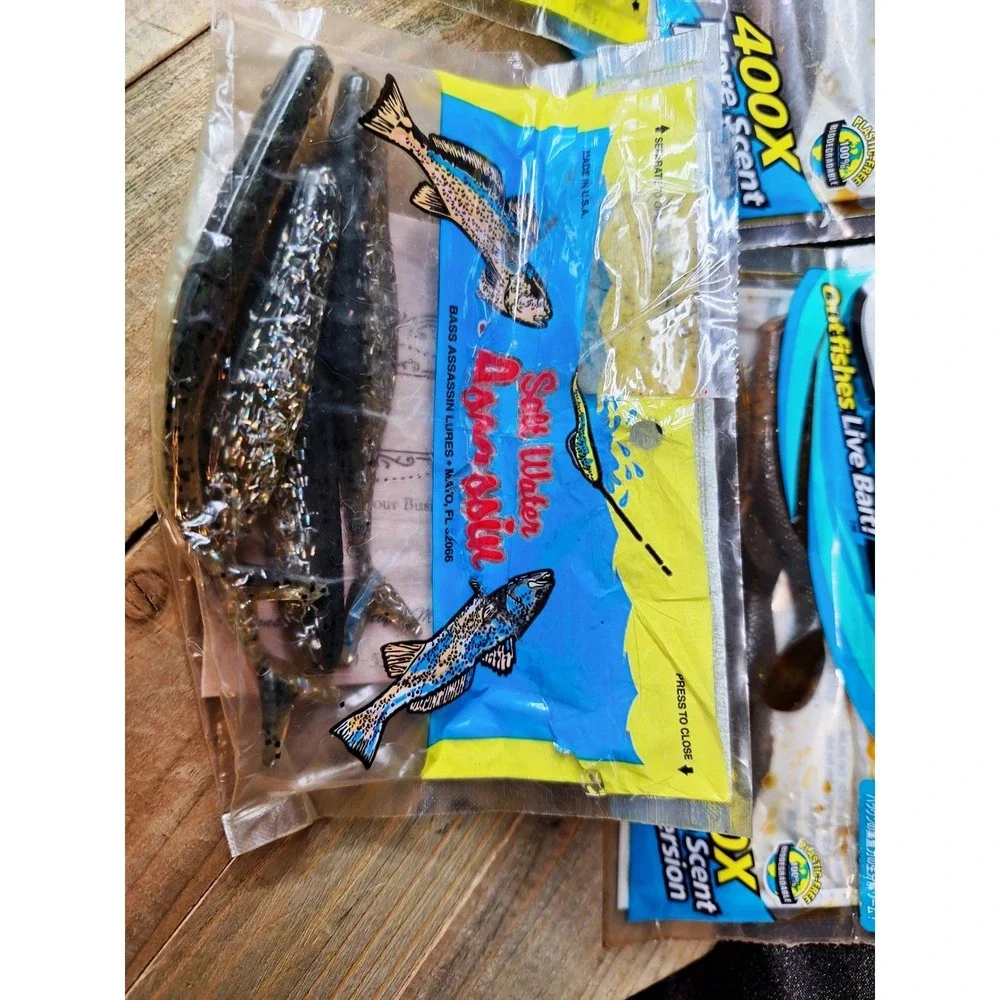 Berkley Gulp Saltwater Pogy Salt Water Assassin Sassy Shad Lure Lot 5 Packs